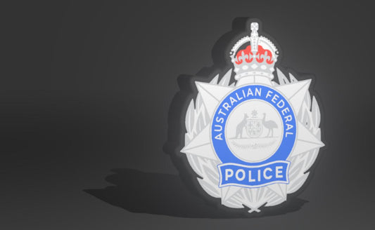 Australian Federal Police LED light up sign - AFP badge