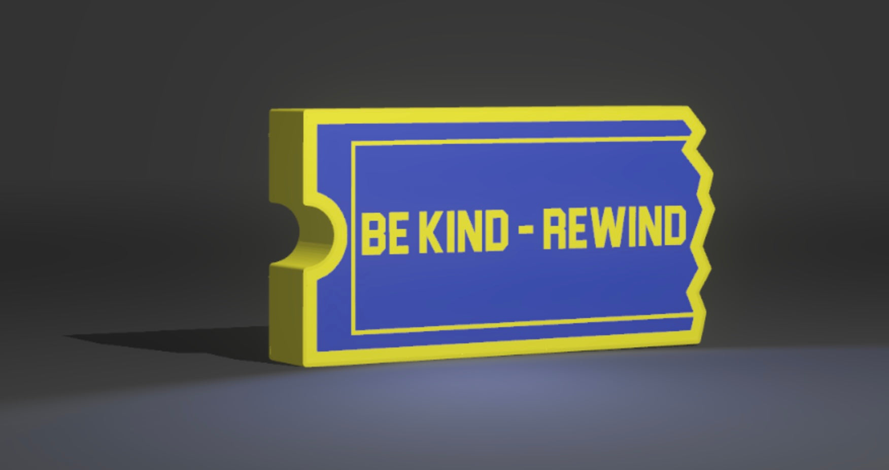 Blockbuster Illuminated LED Sign, USB-Powered LED night light, Blue and Yellow Wall Art