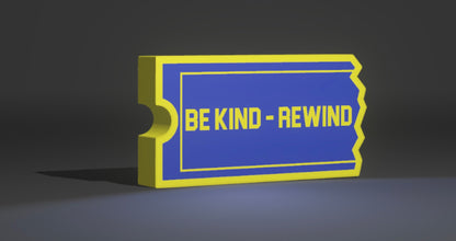 Blockbuster Illuminated LED Sign, USB-Powered LED night light, Blue and Yellow Wall Art