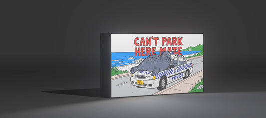 Neil the Seal – "Can't Park Here Mate" LED Light Up Sign / Night Light – USB Powered 🦭