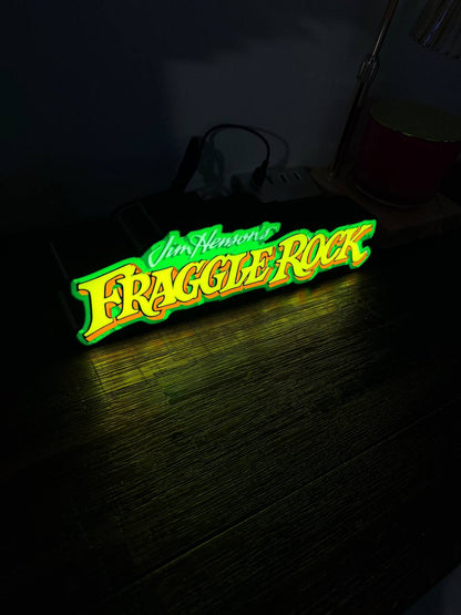 Fraggle Rock LED sign angled view showing depth of the light box