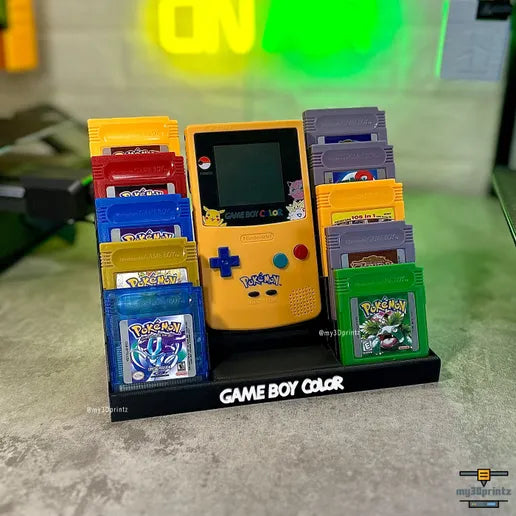 Nintendo Gameboy Color Console & 10 Game Cartridge Holder