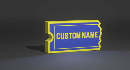 Blockbuster Custom Labelled Illuminated LED Sign, USB-Powered - Blue and Yellow Wall Art