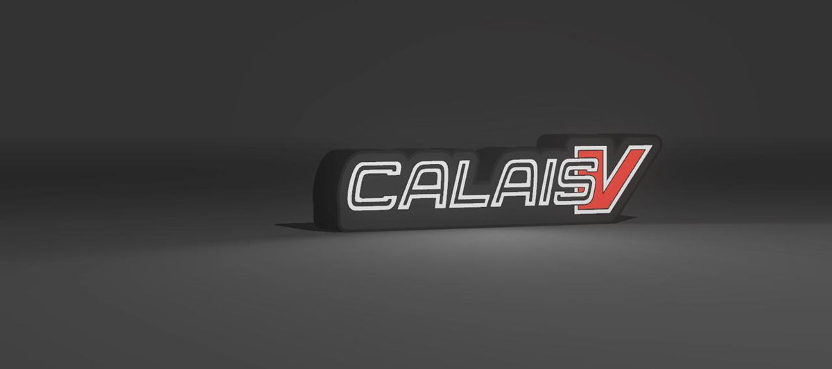 Holden Calais V badge LED light-up sign with red V — VE, VF and ZB Commodore
