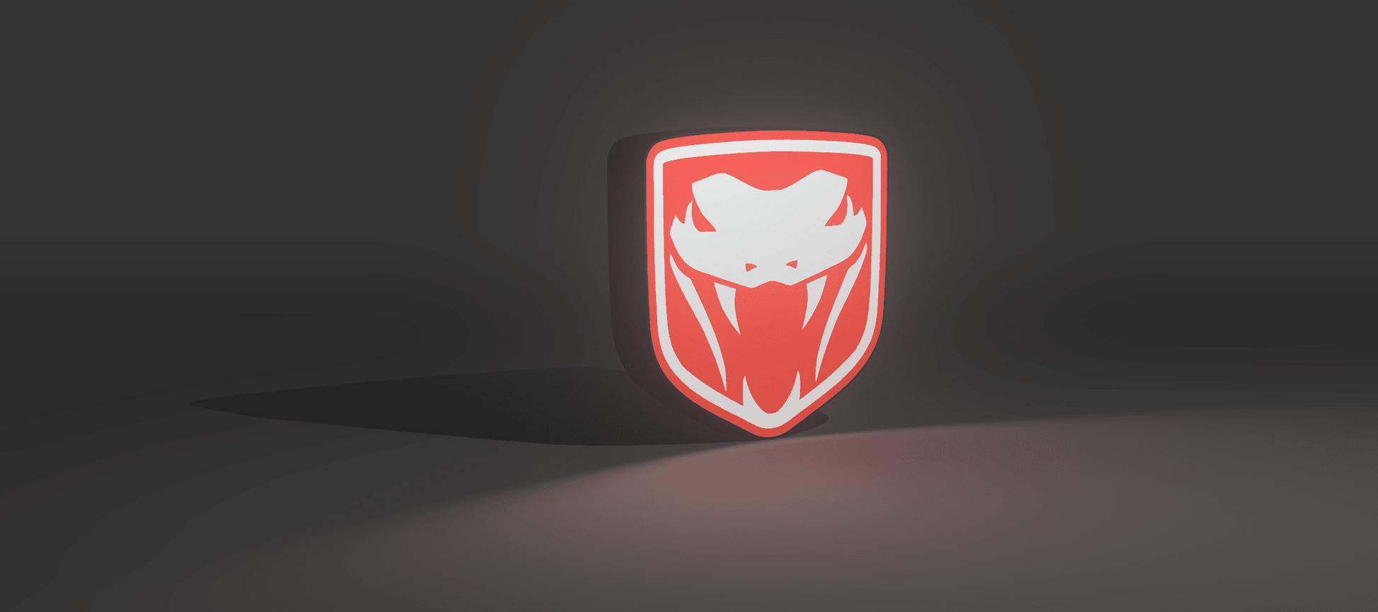 Dodge Viper 2010 Badge - LED Light up artwork / Illuminated Wall Art / LED Display
