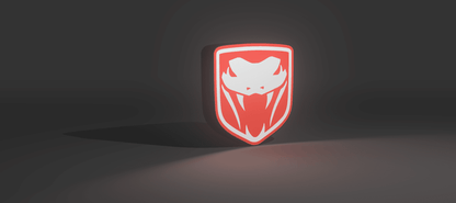 Dodge Viper 2010 Badge - LED Light up artwork / Illuminated Wall Art / LED Display