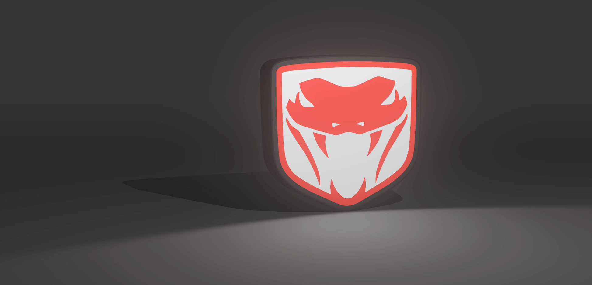 Dodge Viper 2010 Badge - LED Light up artwork / Illuminated Wall Art / LED Display