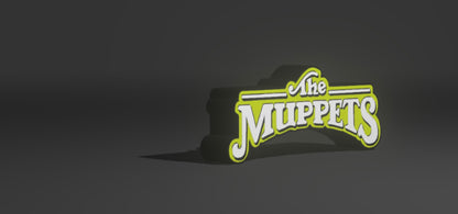 The Muppets LED Light-Up Sign | Muppet Show or Muppets Logo Wall Art | Kermit the Frog Retro TV Night Light | Classic Puppet Show Collector Gift