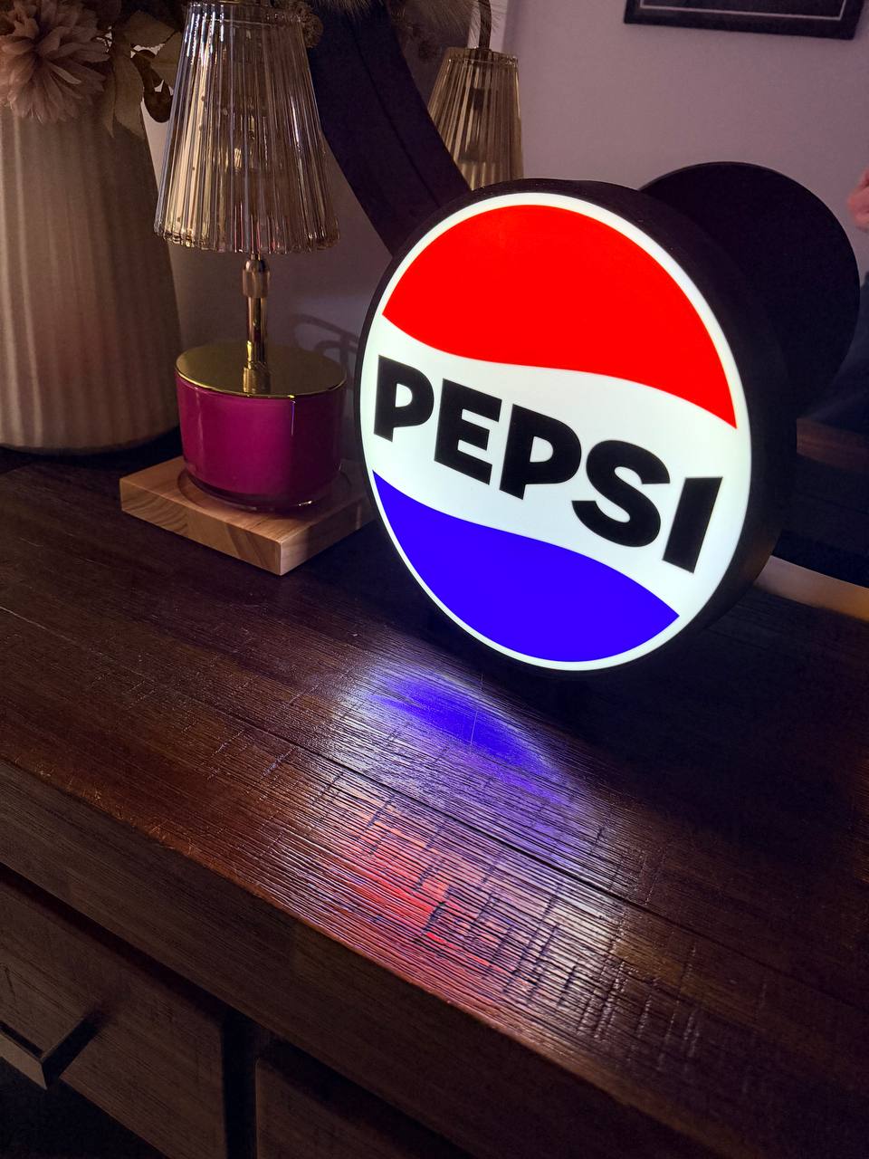 Pepsi Logo - Classic, 2010's, Modern - LED Light Up Sign - USB Powered