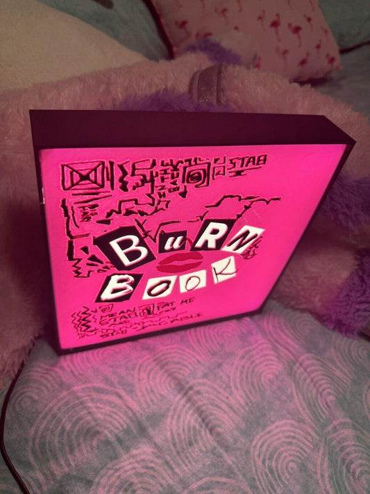 Unique Mean Girls themed “Burn Book” LED light up sign - Michael's 3D World