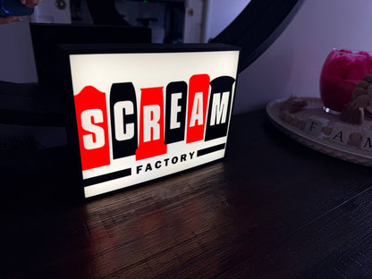 Scream Factory LED Light-Up Sign – Cult Horror Blu-Ray Label Logo, Physical Media Collector Gift