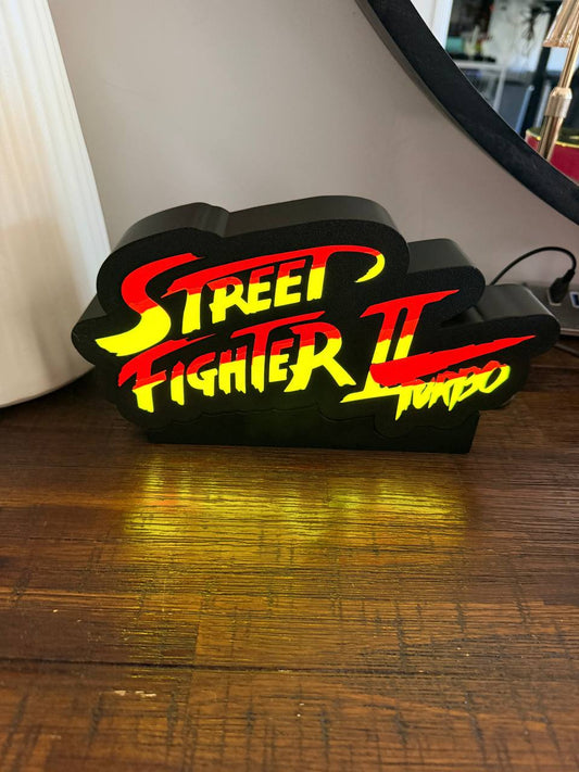 Street Fighter II Turbo LED Light Up Sign - USB Powered