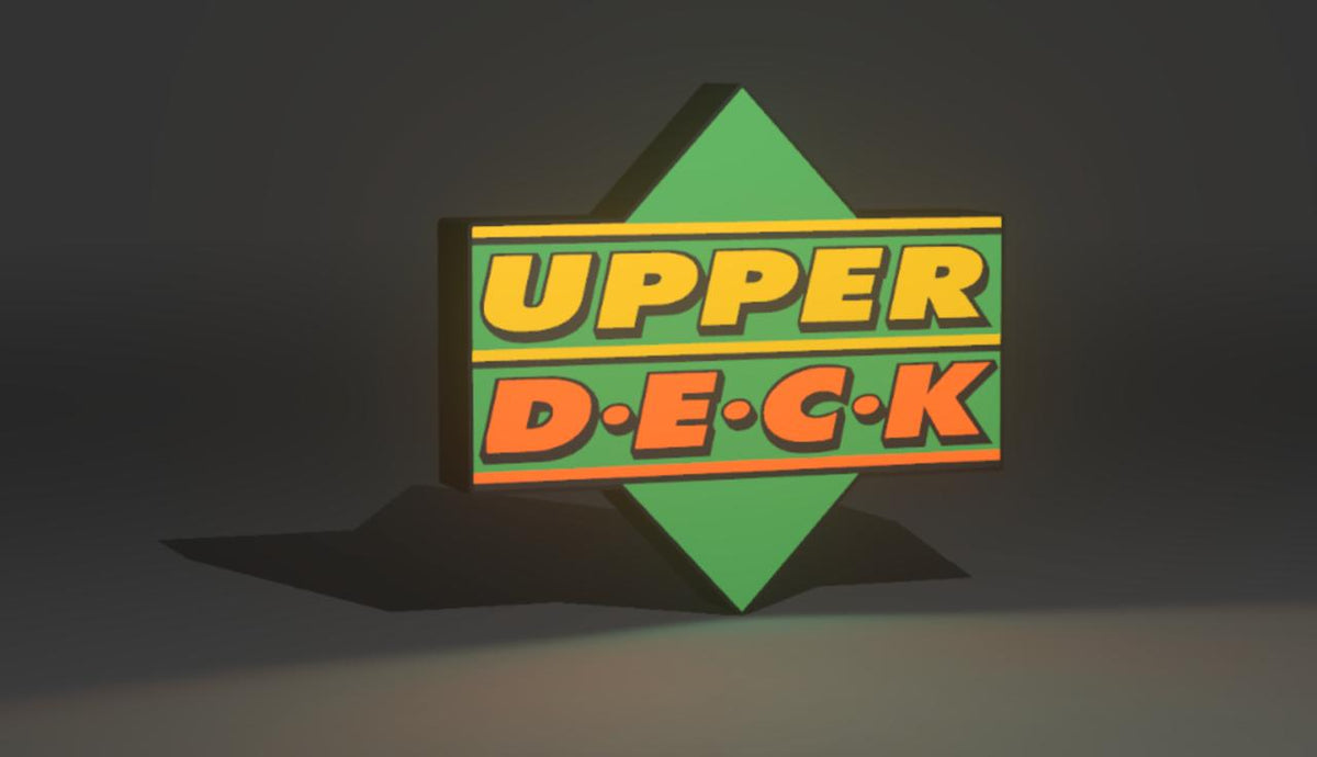 Upper Deck LED light up sign - green diamond logo with yellow and orange lettering