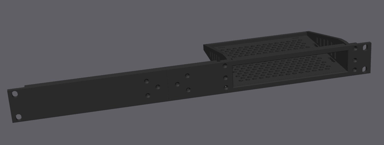 19" 1RU Rack Shelf for Yeastar P520 — Flat-Pack Kit, ABS-GF
